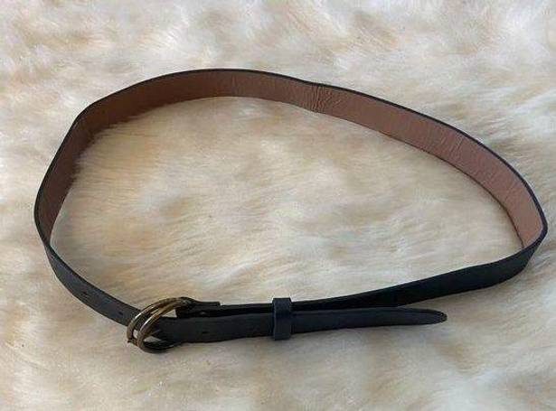Solid Black Faux Leather Belt