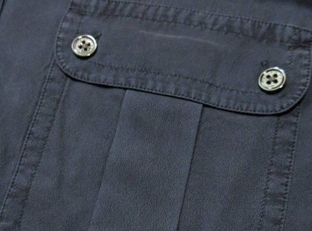 Equipment NWT  Bleone in Indigo Silk Utility Roll Sleeve Button Down Shirt M $325