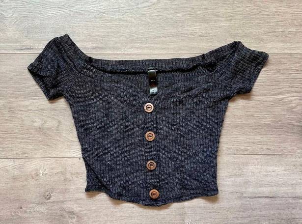 Crop Top Gray Size L