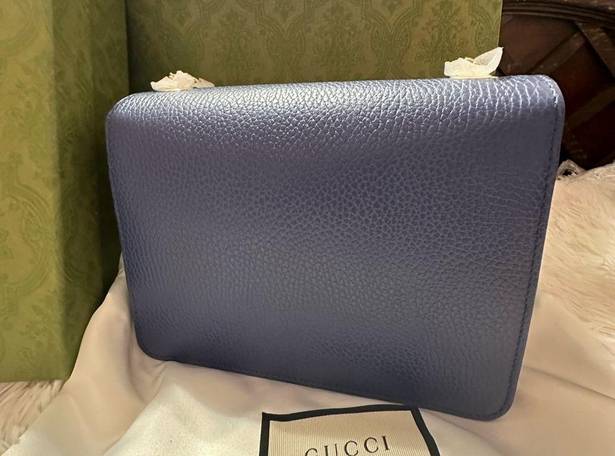 Gucci Authentic  Dollar Calfskin Small Interlocking G Shoulder Bag Caspian NEW