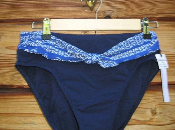 Robin Piccone NWT  Blue Bandana High Waist Bikini Bottoms M