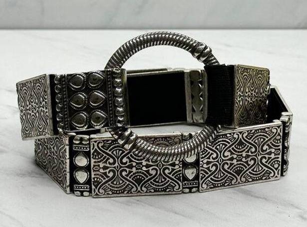 Chico's  Vintage Studded Silver Tone Stretch Belt Size Small S Medium M Womens