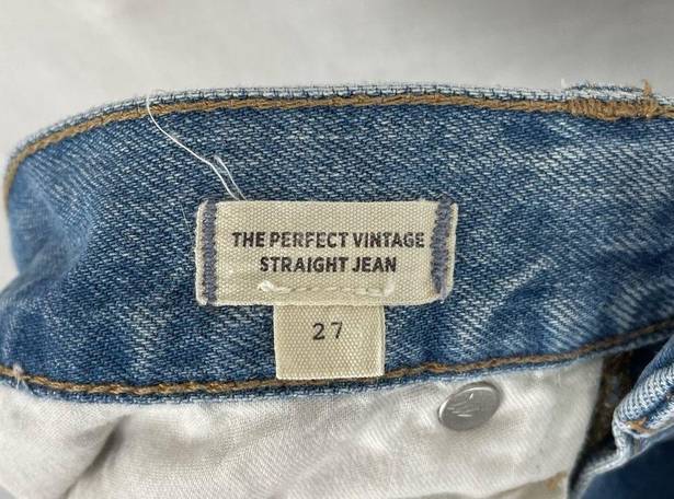 Madewell  The Perfect Vintage Straight Distressed Rigid High Rise Jean