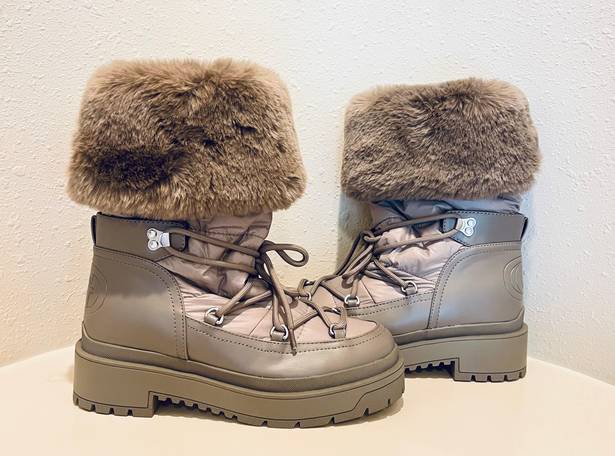 GUESS Women’s Larya Faux Fur Puffer Winter Taupe Boots/Sz:8.5/NWT