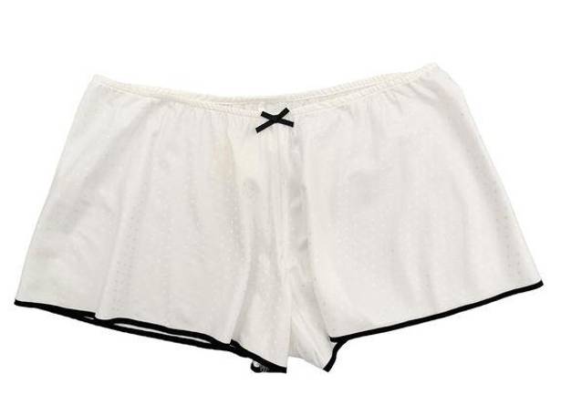 Kate Spade  Pajama Shorts Womens Size XL White Polka Dot Black Trim Cozycore