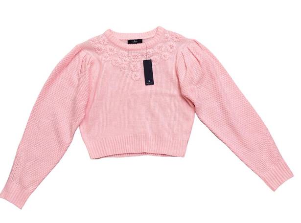 Petal Lulu’s  Warmed Up Blush Flower Stitch Sweater