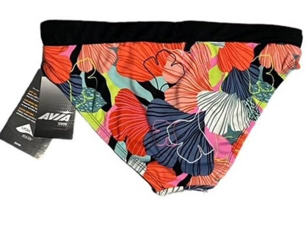 Avia NWT ~  Quick Drying Coral Reef Bikini Bottoms Mid Rise Swimsuit ~ Women's SM