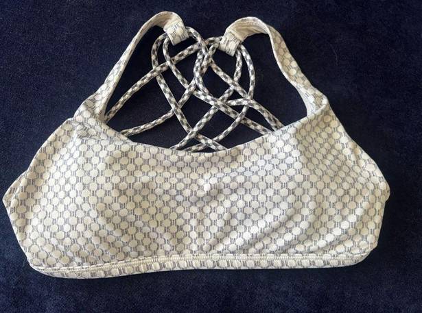 Lululemon  Free To Be Bra Wild Dottie Eyelet White Black Size 4