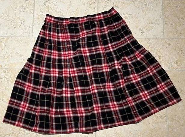 Ny Collection Vintage  Women's Plaid Migi‎ Skirt Black Size Petite Medium EUC