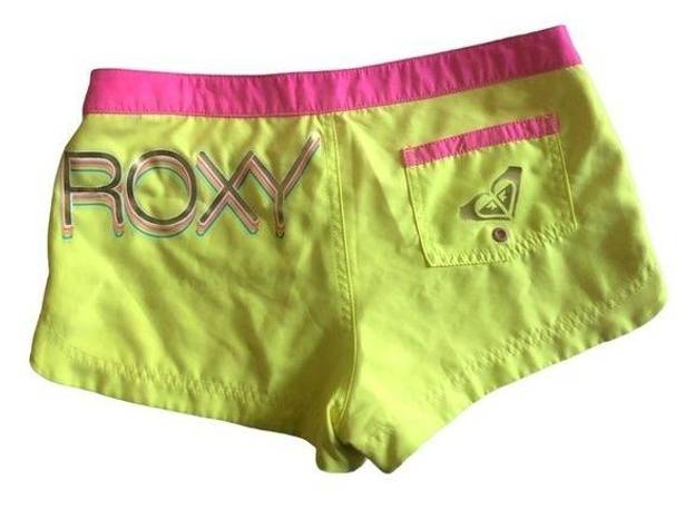 Roxy Reversible Beach Board Shorts Sunny Yellow & Pink Sz. 3 Spring Break Vacay