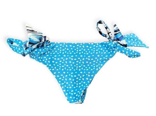 Beach Riot  Blue & white striped and polka dot bikini bottom, Medium, NWOT