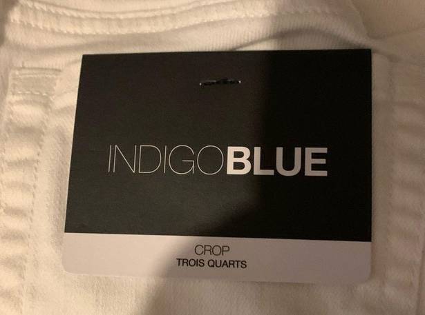 Indigo Blue  crop maternity pants size Large NWT