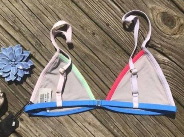 Tavik swim Gray Colorful Tavik Sand Colorblock Jett Triangle Bikini Top