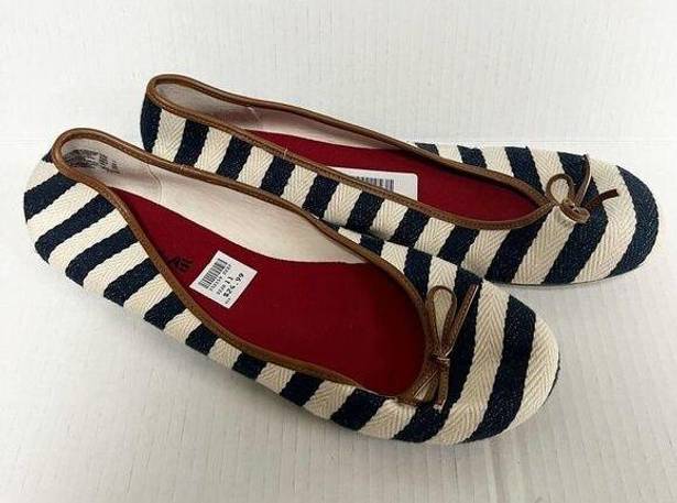 American Eagle  Outfitters Striped Slipped On Boat Shoe Flats Size 11