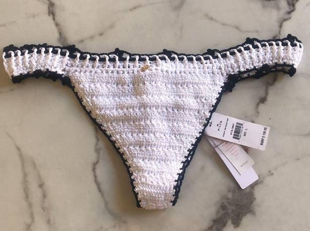 PilyQ NWT  bikini bottoms Large white crochet teeny