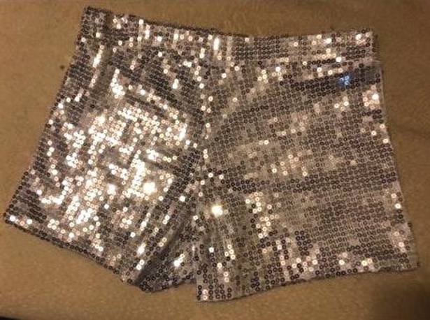 Spirit Halloween Silver sequin shorts 