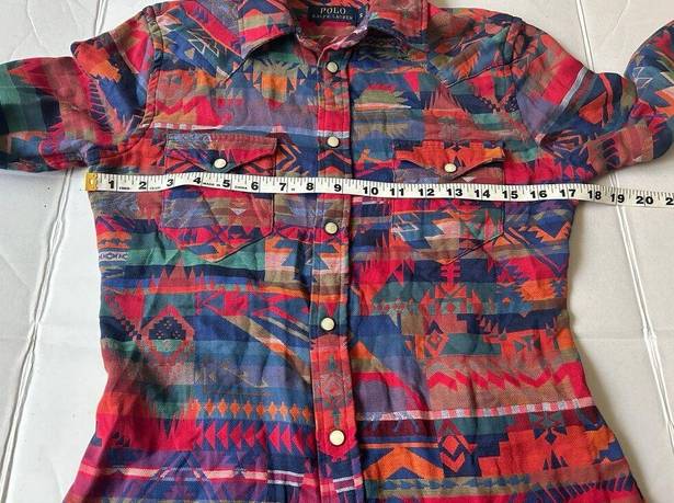 Polo  Ralph Lauren Women’s Aztec Southwestern Pearl Snap Button Up Size Small