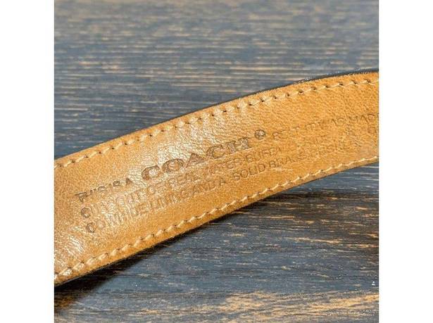 Coach  Women's Genuine Leather Black Brown Belt Gold Buckle Hardware 34-38''