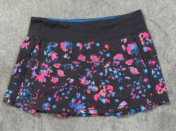 Lululemon  Black Pace Rival Mid Rise Tennis Skirt Dandy Digie Multi Black Size 6