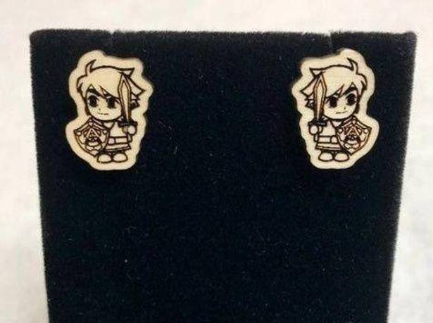 Nintendo Zelda Toon Link Wooden Earrings