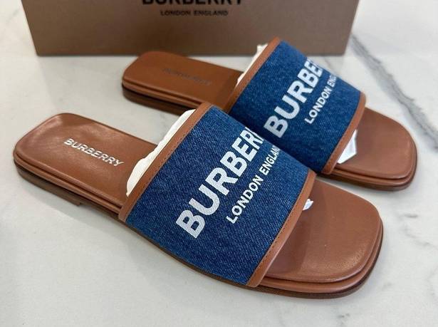 Burberry  Carolyn Denim Slide Sandals