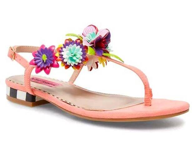 Betsey Johnson NWOB  Esmee Floral Flat Sandals size 7