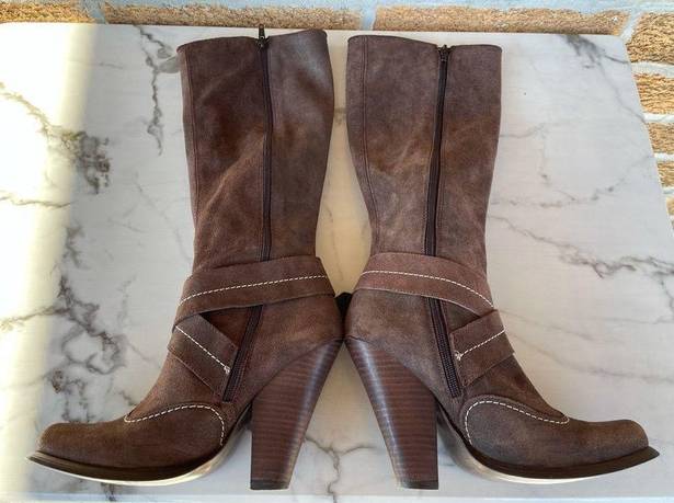 Antik Denim  tall brown suede boots size 8