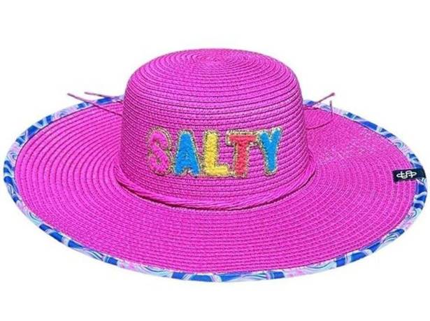 Simply Southern NWT  Preppy Bucket‎ Straw Hat “Salty” Pink One Size