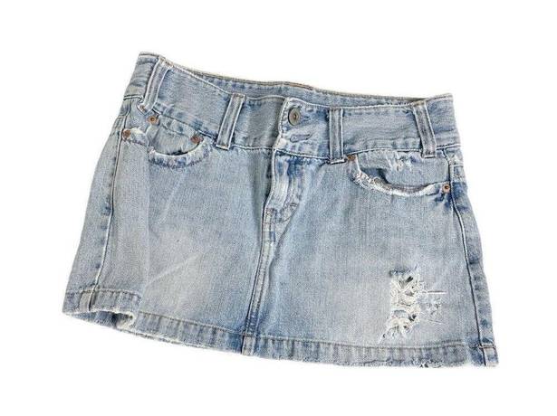 American Eagle Women’s Denim Mini Skirt  Outfitters Size 4 Distressed Summer