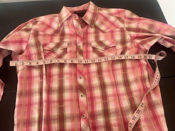 Ariat  L Pink Cowgirl Western Rodeo Flannel Button Down