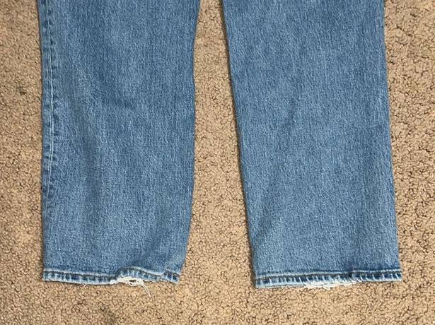 Abercrombie & Fitch  ‘90s Straight Ultra High Rise Criss-Cross Blue Jeans 30 / 10