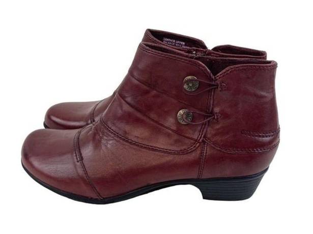 Earth Origins * Pembroke Ankle Comfort Boots Womens 10M Burgundy Zip Casual Booti