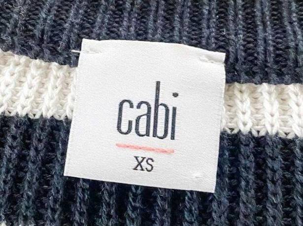 CAbi  Whistle Striped Cardigan Sweater in Black and White 5289