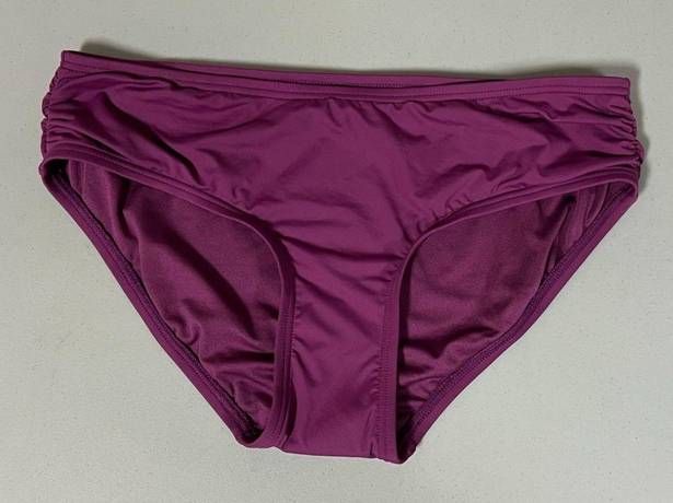 Coco reef Purple ‘Amethyst 542’ Ruched Low-Rise Bikini Swim Bathing Suit Bottoms Designer Swimwear Size S 💜