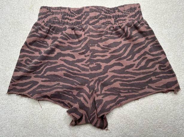 Grayson Threads : Brown Zebra High Rise Lounge Shorts