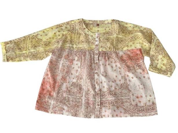 Pilcro  The Tavi Batik‎ Button Down Blouse