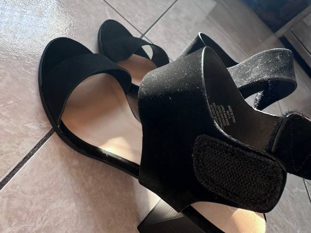 Black Velcro Heels Size 8.5