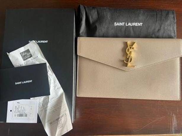 Saint Laurent YSL leather envelope pouch