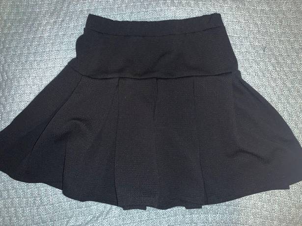 Caution to the Wind Pleated Black Skirt