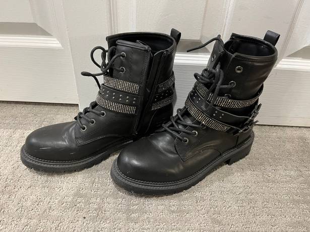 Rock And Candy Black Combat Boots 