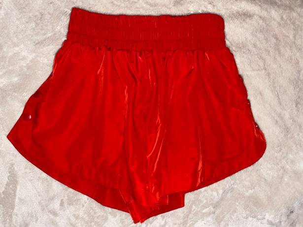 Free People Movement Red Athletic Shorts