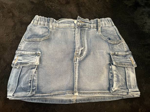 Cargo Denim Skirt