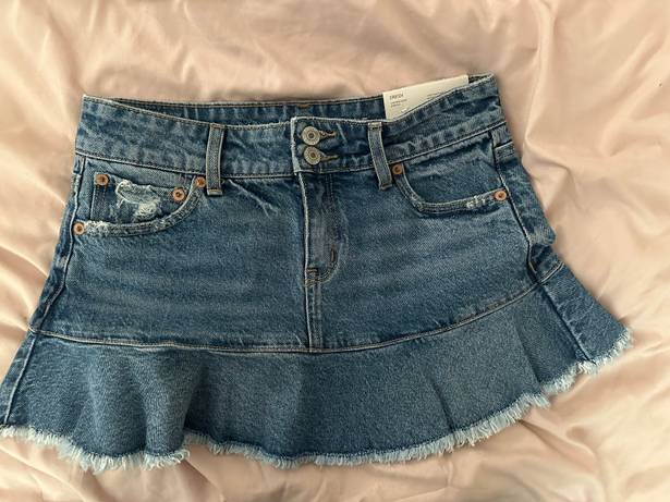 American Eagle y2k low rise flare denim mini skirt