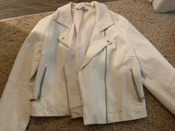white faux leather jacket Size XL