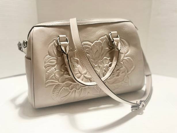 Patricia Nash SKYE Stone Rose Tooled Satchel Bag  NWT  SH102