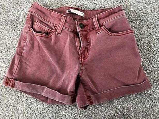 SO Burgundy Mid Rise Shorts 