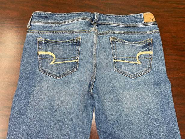 American Eagle Dark Wash Super Stretch Artist Cropped Denim Jeans Size 14 Short