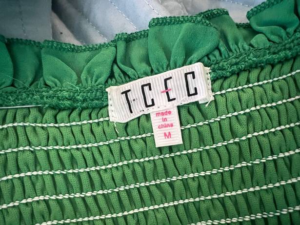 TCEC Green ruffled smocked Dress