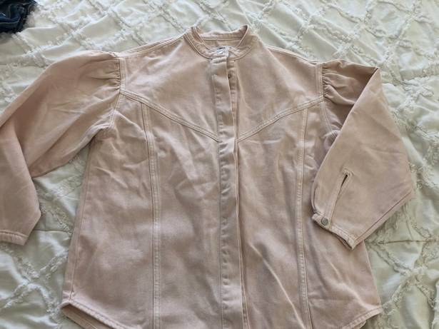 Mango NWT  denim jacket Woman’s Light Pink, size 4