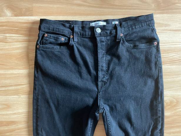 RE/DONE High-Rise Ankle Crop Comfort Stretch Jeans - Sz 32 - Black